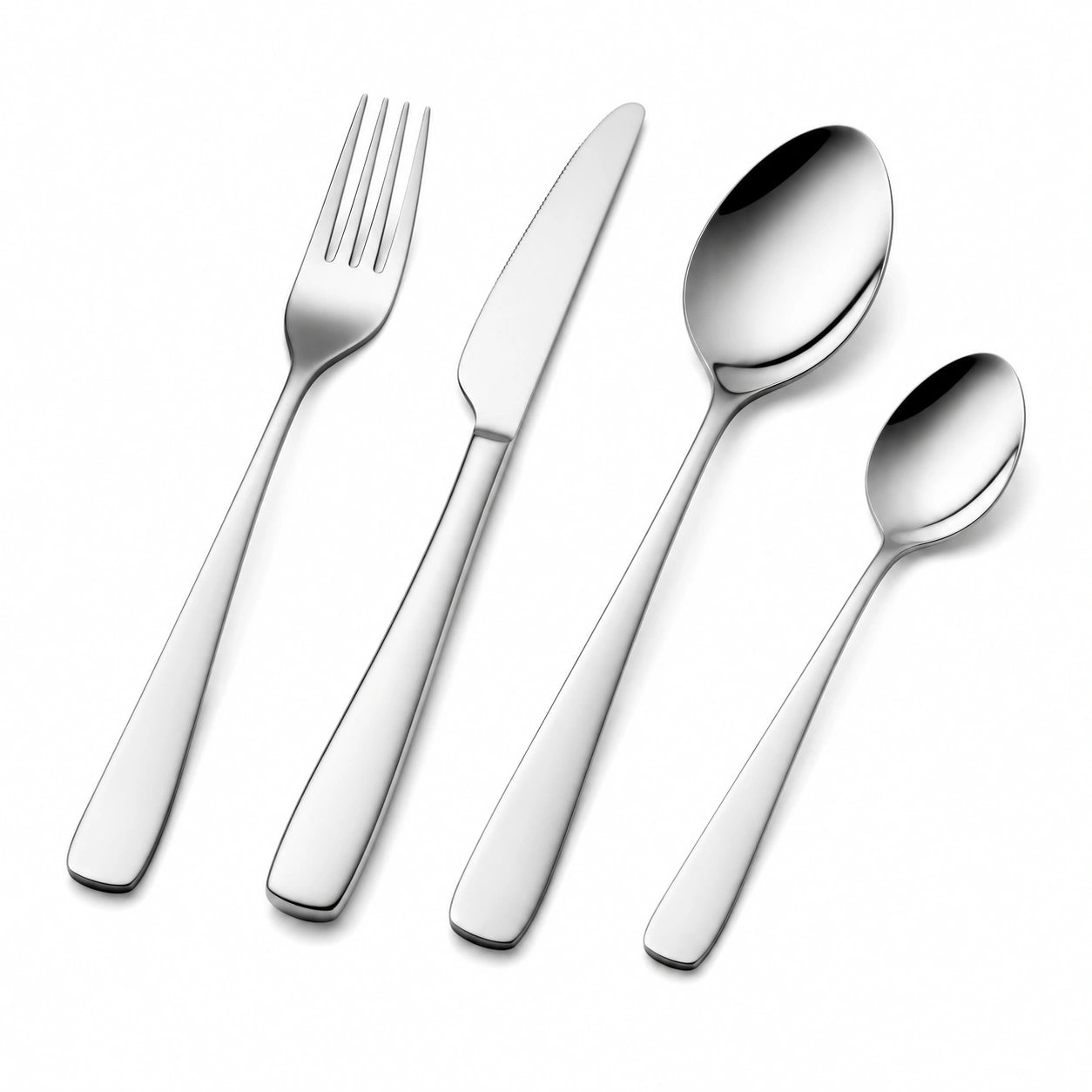 Besteckset 4-teilig aus Edelstahl Silber für den Esstisch
