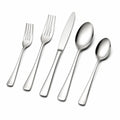 Besteckset 5-teilig aus Edelstahl silberfarben schlicht für den Esstisch