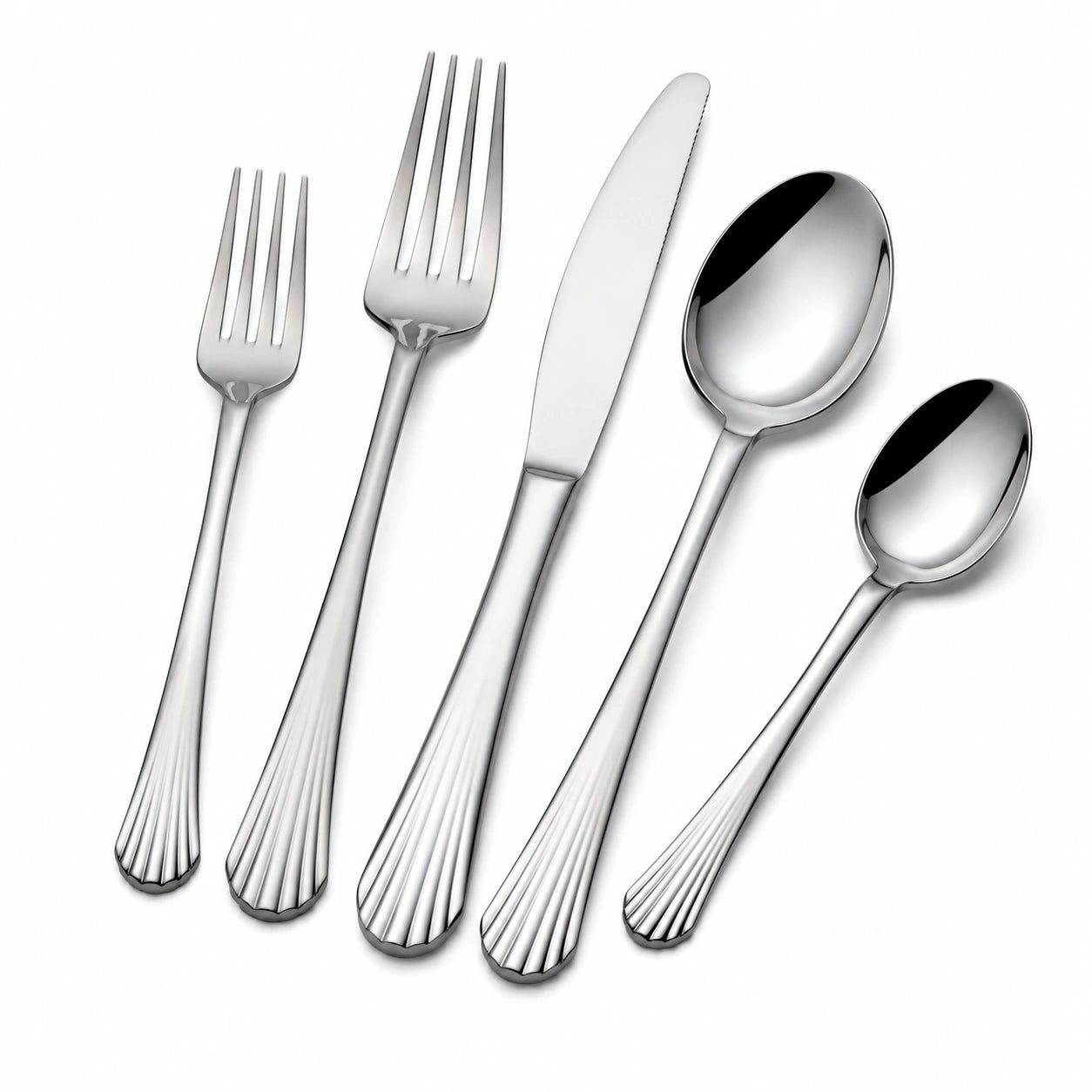 Besteckset 5-teilig 20-22 cm Edelstahl Silber glänzend für Tischgedeck