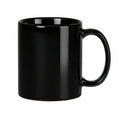 Keramiktasse 300 ml Schwarz glänzend mit Henkel
