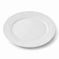Speiseteller 27 cm aus Keramik Weiß mit Fischgrätmuster