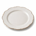 Speiseteller 26 cm Keramik Cremefarben mit gewelltem Rand